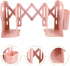Veemoon Expandable Silicone Bookend and Desk Organizer, Small Pink Vertical Document Storage Stand, Multi-use Practical