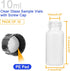 10 Pack Glass Vials 10ml Vials with Screw Caps Borosilicate Glass Bottle Lab Vial