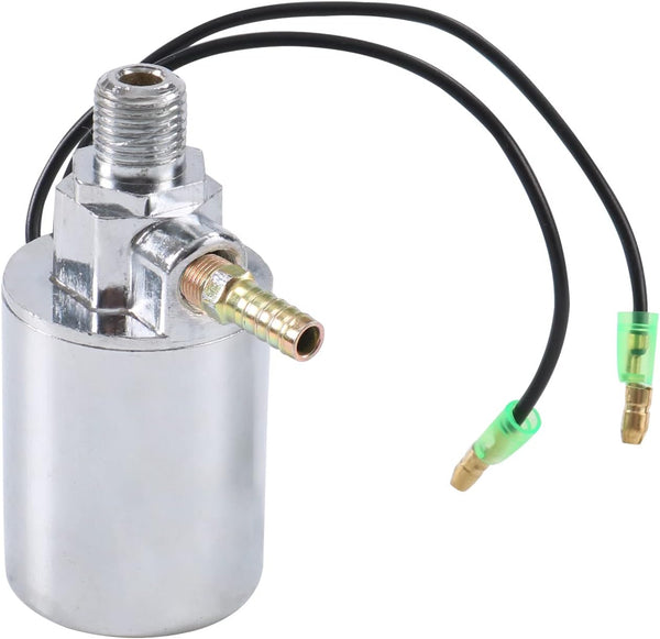JDMSPEED 12V 24V Train Truck Air Horn Electric Solenoid Valve Heavy Duty 1/4" NPT Chrome Plated Metal Housing 150 PSI