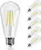 Edison LED Light Bulbs, 60 Watt Equivalent, 8W Dimmable, 5000K Daylight, 800 Lumen, E26 Base, 6 Pack for Kitchen