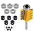 1/4" Bit,Interior:6.35MM Outer:12.7MM,Pack 5 The Shank with Bearings Accessory Kit,Shank Ball Bearing Router Bit fit