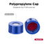 Membrane Solutions Autosampler Vials, 2ml HPLC Vials with Write-on Spot, 100 Pcs with Blue ABS Screw Caps