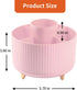 Desk Pencil Pen Holder, 5 Slots 360° Degree Rotating Organizer for Desk, Cute Pencil Cup Pot for Office, Pink
