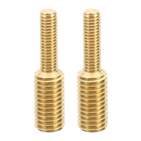 PATIKIL M6x20mm to M10x20mm Double End Threaded Stud Screw Bolt, 2 Pack Brass Rod Bolts for Furniture Fastener
