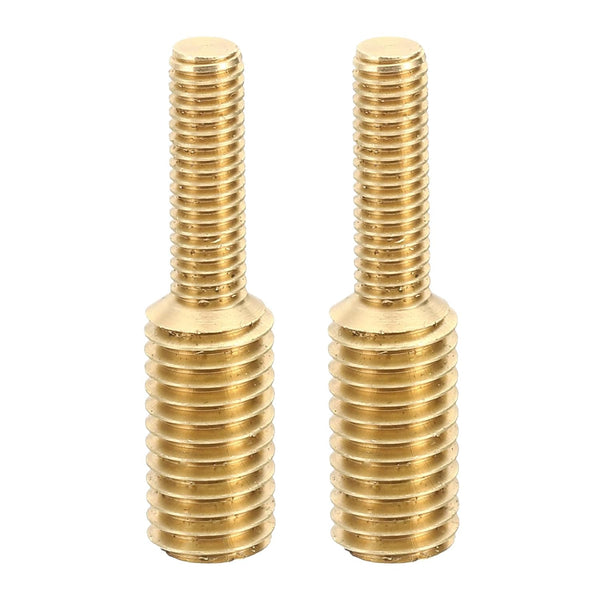 PATIKIL M6x20mm to M10x20mm Double End Threaded Stud Screw Bolt, 2 Pack Brass Rod Bolts for Furniture Fastener