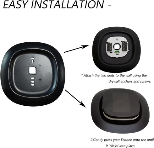 Thermostat Black Decorative Wall Trim Plate, Fits Ecobee3, Ecobee3 Lite, Ecobee4