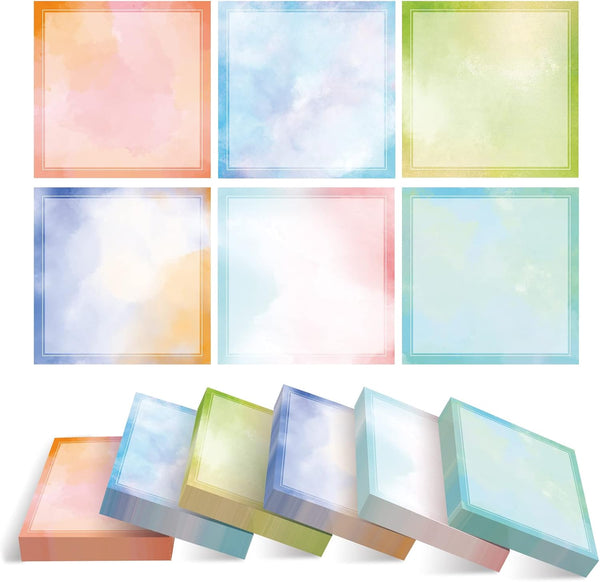 Kisdo 3x3 inches Sticky Notes, 600 Sheets Pastel Self-Stick Pads, Bulk Memo Pads for Home, School, Office Supplies