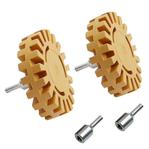 4 Geared Rubber Disc Pneumatic Rubber Wheel with Drilling Adaptor (0.78in Thickness, 2pc)