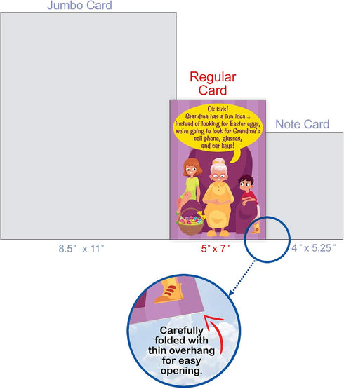 NobleWorks - 1 Funny Easter Card with Envelope, Humor Notecard for Easter, Grandma's Fun Idea C6764EAG