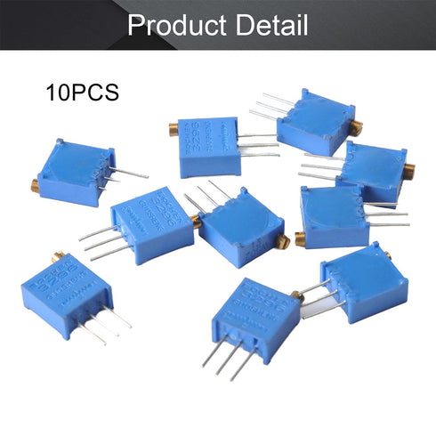Fielect 10Pcs 5K Ohm Multiturn Trimmer Potentiometer - High Precision Variable Resistor 3296W Potentiometer