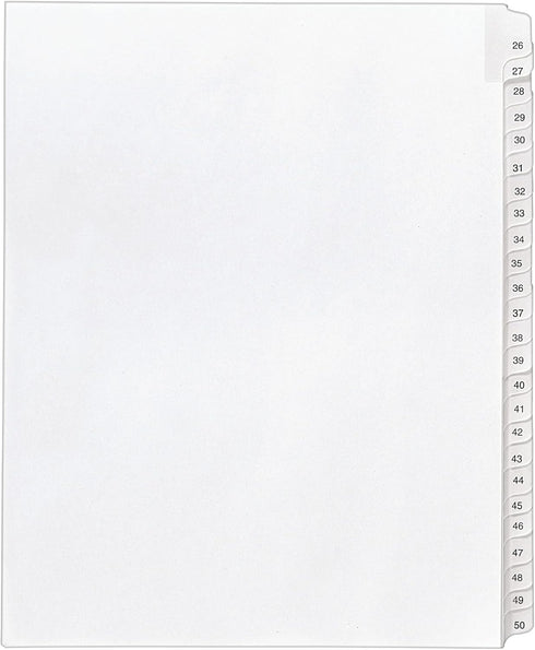 Avery 26-50 Legal Exhibit Dividers, 25-Tab Set, Allstate Style for 3 Ring Binders
