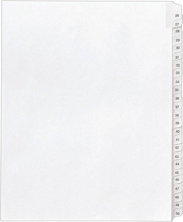 Avery 26-50 Legal Exhibit Dividers, 25-Tab Set, Allstate Style for 3 Ring Binders