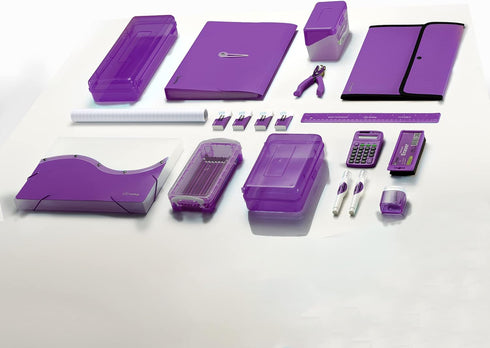 Enday Index Card Holder, Purple 3x5 Note Flash Card Organizer Case, Holds 250 Cards, Also Available in Red, Green,