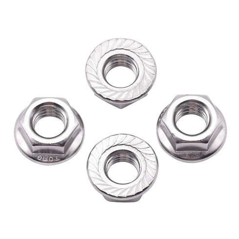 1/4-20 (50 Pack) Serrated Flange Hex Nuts – 304 Stainless Steel 18/8 Flange Nuts, UNC Coarse Thread Hex Locknuts