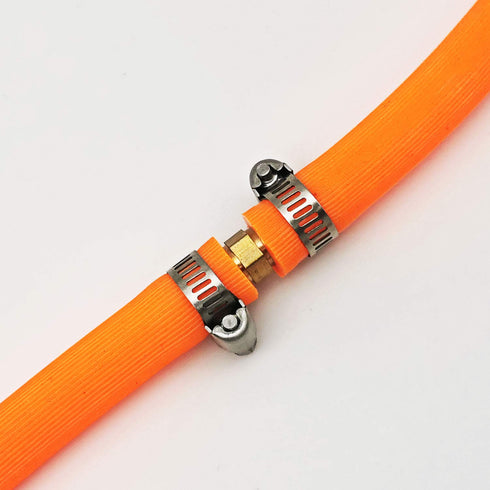 Da by 3 pcs 3/8"(10mm) Barb Splicer Mender Hose Brass Fitting with 6 pcs Stainless Steel Pipe Clamps