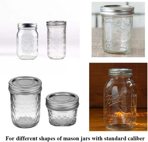 6 Pack Mason Jar Lights, 20 LED Solar Cold White Fairy String Lights for Garden Deck Patio Party Wedding Christmas