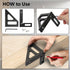 Metric 3D Multi-Angle Measuring Ruler, 45/90 Degree Aluminum Alloy Woodworking Square Protractor Tool