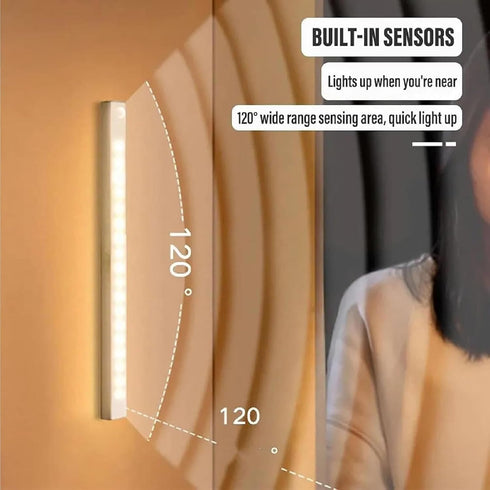 Generic (2 White,10cm/3.9in) Punch-Free Smart Sensor Magnetic Rechargeable Led Lights, Motion Sensor Cordless Under