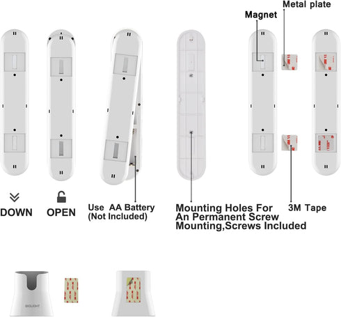 BIGLIGHT 16 Closet Counter Wireless Battery Operated LED Table Top Night Light, Touch, Push Light, Remote Controlled