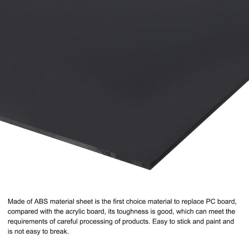 MECCANIXITY ABS Plastic Sheet 10 Inch x 8 Inch x 0.08 Inch, Black Styrene Sheets for Building Model DIY Crafts (3 Pcs)