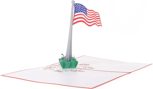 iGifts And Cards American Pride 3D Pop-Up Card - USA Flag for Veterans, Military, and Patriotic Holidays