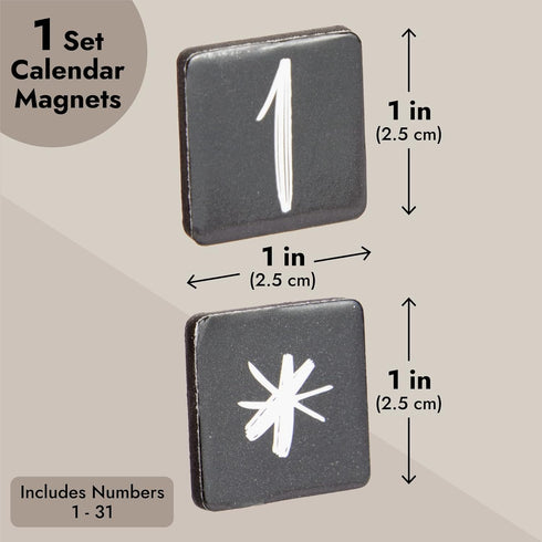 Juvale Magnetic Calendar for Classroom, Number Magnets and Calendar Magnets with Day, Month, Date (50 Piece)