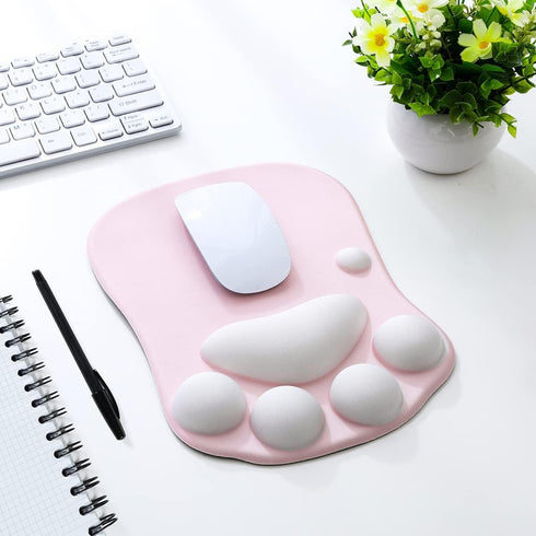 Cute Cat Paw Mouse Pad Wrist Support, Non-Slip Gaming Mouse Pad, Smooth Ergonomic Mouse Pad with Wrist Rest Support,