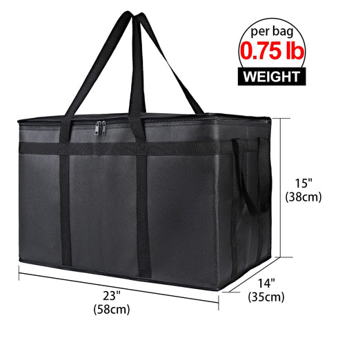 4-Pack Commercial, Bodaon Insulated Food Delivery Bag, XXX-Large Meal Grocery Tote Insulation Bag for Hot and cold