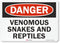 SmartSign “Danger - Venomous Snakes and Reptiles” Label, 10" x 14"