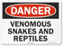 SmartSign “Danger - Venomous Snakes and Reptiles” Label, 10" x 14"