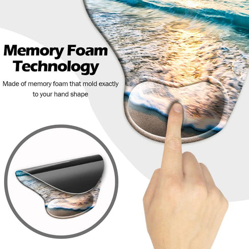 DOOKE Ergonomic Mouse Pad with Wrist Support, Non-Slip PU Base for Home Office Working and Pain Relief