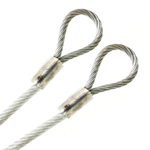 PSI 1/4" Vinyl Coated Galvanized Steel Cable, 3/16" Core Diameter, 2 feet, Clear