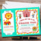 The Card Zoo Green & Yellow Circus Personalized Childrens Birthday Party Thank You Cards