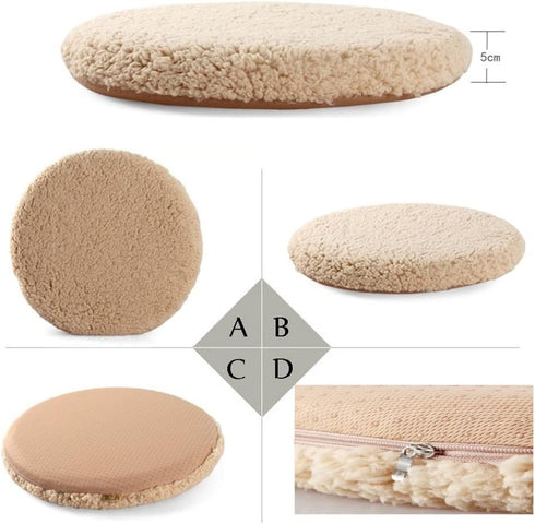 HCZKIUJ Set 2/4 42 42cm(Set 2)) of Plush Round Chair Cushion, Soft Thicken Memory Foam Seat Cushion, Dining Chair Pad
