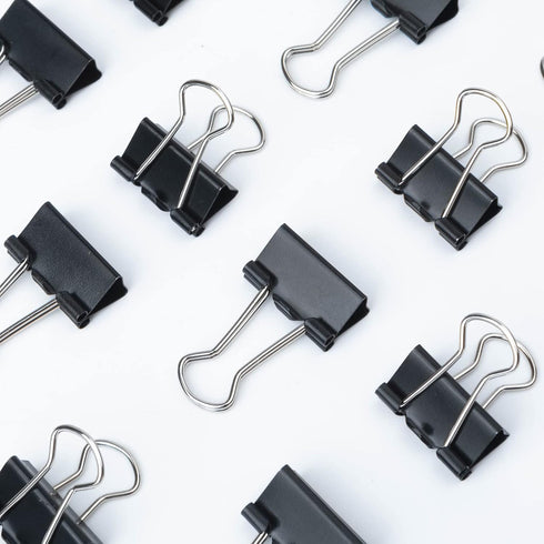 Metal Small Binder Clips, 50 Pack 3/4 Inch Paper Clamps for Office Supplies, Mini Black Clips