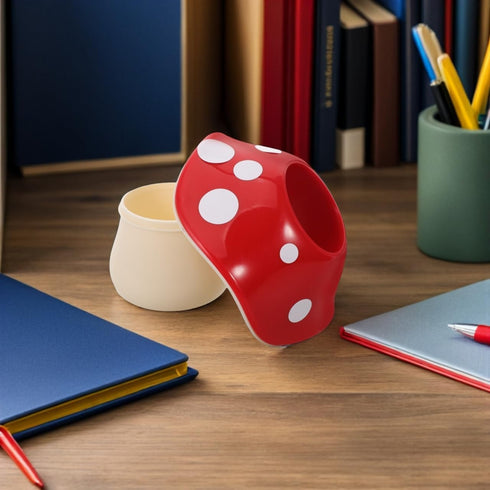 5.00X5.00X4.33In LALAFINA Mushroom Pen Holder Cute Desk Organizer Pencil Cup Desktop Stationery Storage Box for Office