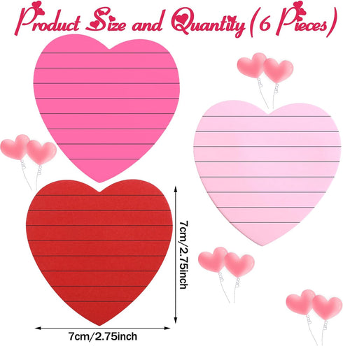 Marspark Heart Shape Sticky Notes, Cute Self-Adhesive Pastel Heart Notepads, 300 Sheets for School Office Organizer