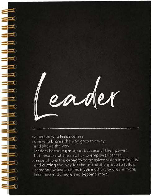 Leader Definition Lined Hardcover College Ruled Spiral Notebook Journal, 5.5×8.3 Inch, Best Leader Gifts
