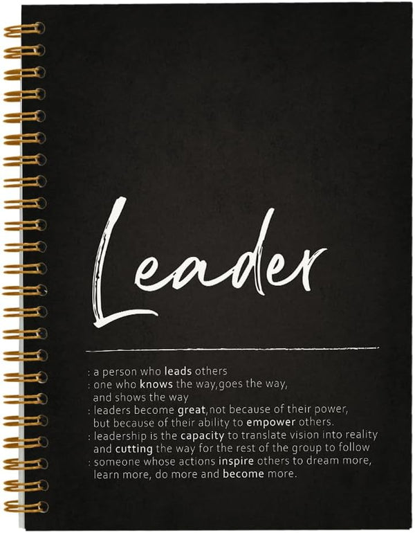 Leader Definition Lined Hardcover College Ruled Spiral Notebook Journal, 5.5×8.3 Inch, Best Leader Gifts