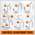 HORUSDY 238-Piece Pegboard Hooks Assortment with Pegboard Bins for Organizing Various Tools