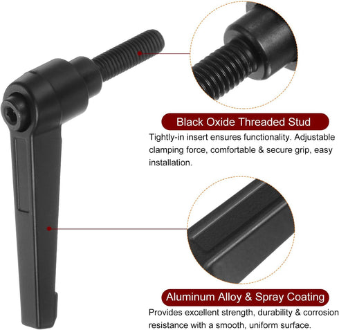 6pcs Adjustable Clamping Lever Handles M8 x 20mm, Rotating Screw Locking Quick Release Ratchet Push Button