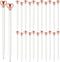 Thenshop 24 Pcs Heart Shaped Pens, Retractable Metal Cute Pens 1.0 mm Black Ink for Engagement Gifts Women