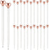 Thenshop 24 Pcs Heart Shaped Pens, Retractable Metal Cute Pens 1.0 mm Black Ink for Engagement Gifts Women