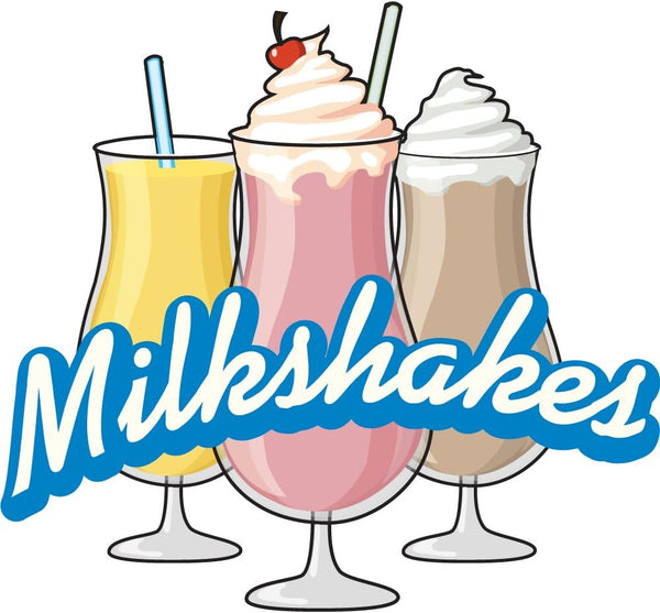 Milkshakes 16" Concession Decal Sign for Cart Trailer Stand Sticker Equipment