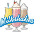 Milkshakes 16" Concession Decal Sign for Cart Trailer Stand Sticker Equipment