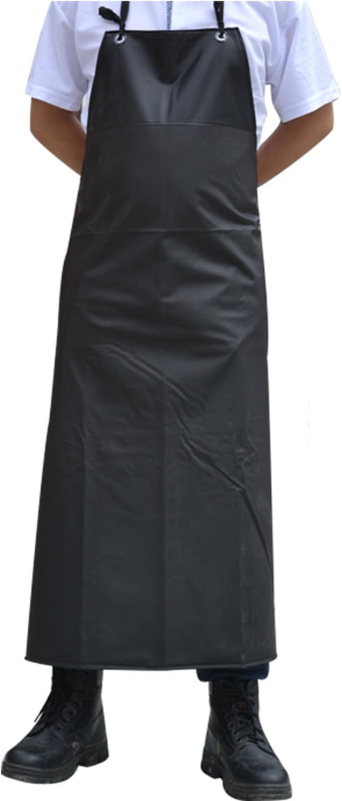 Surblue Waterproof Apron, Chemical Resistant Work Safe Clothes (Black)