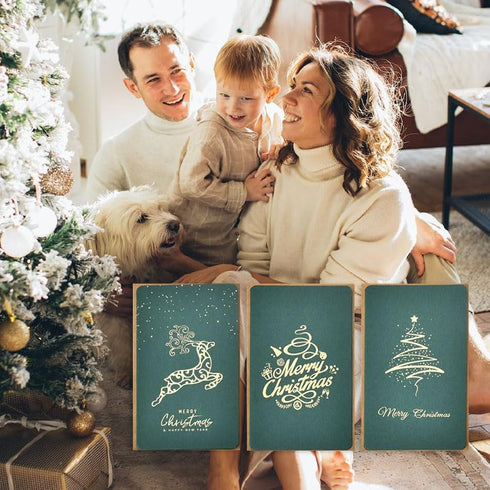 YangQian 3Pcs Christmas Cards with Envelopes Blank Inside Merry Christmas Gift Card Money Holders Christmas Greeting