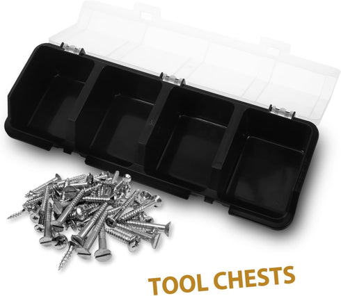 2pcs Homoyoyo Stackable Screw Storage Bins with Transparent Lids Multi Compartment Organizer Box for Garage Craft
