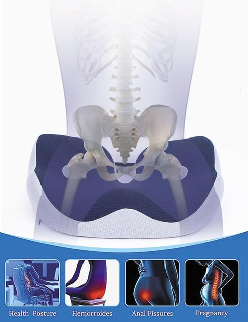 generic Tailbone Memory Foam Seat Cushion for Sciatica, & Back Pain Relief with Adjustable Straps