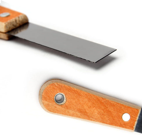 Utoolmart Putty Scraper, 1" Cr-V Steel Stiff Putty Knives with Wooden Handle, 2Pcs